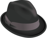 sombrero de el clásico. Negro con cinta gris